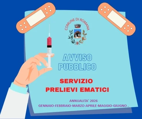 Servizio prelievi ematici comune di romana dal mese di gennaio al mese di giugno 2026