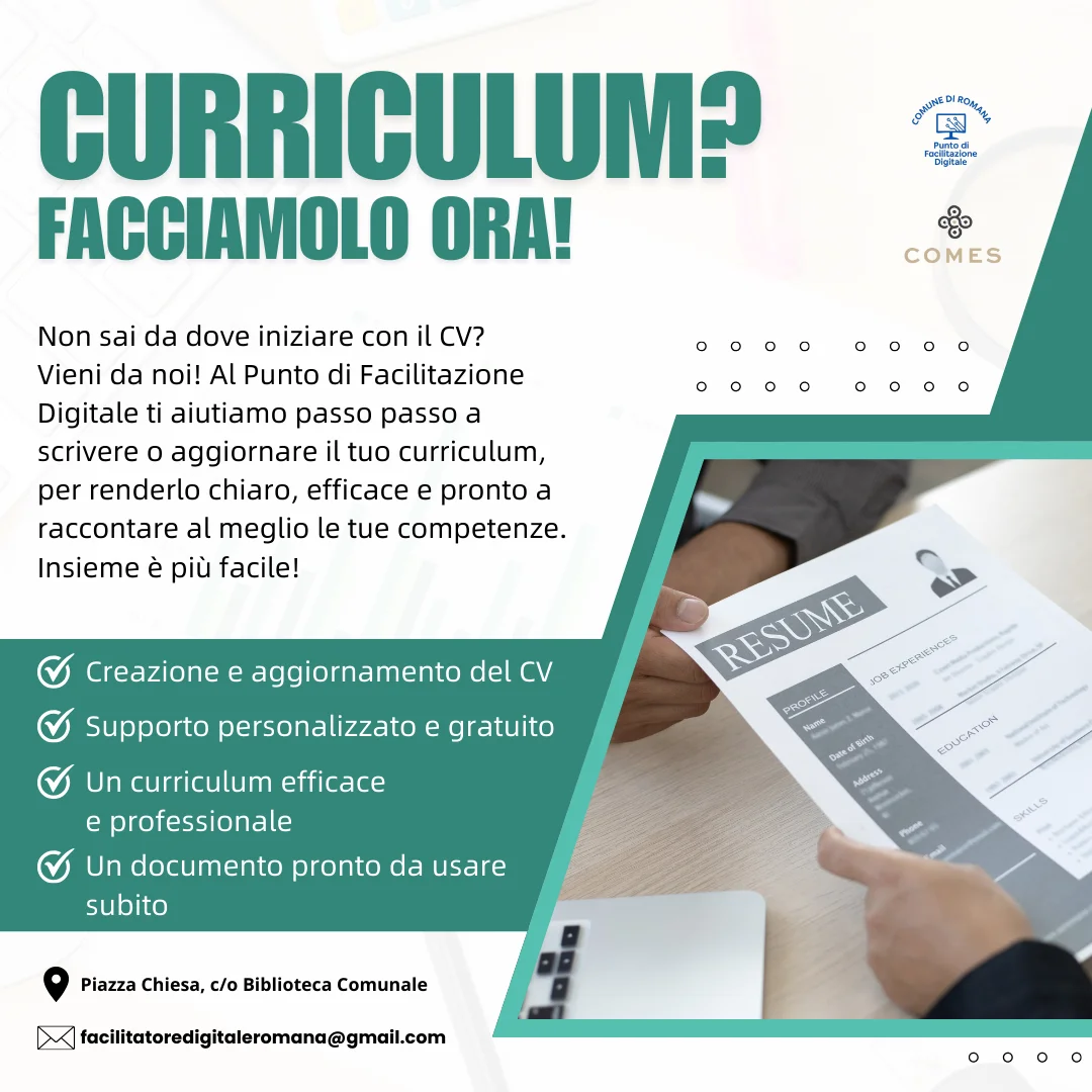 Curriculum?  facciamolo ora!