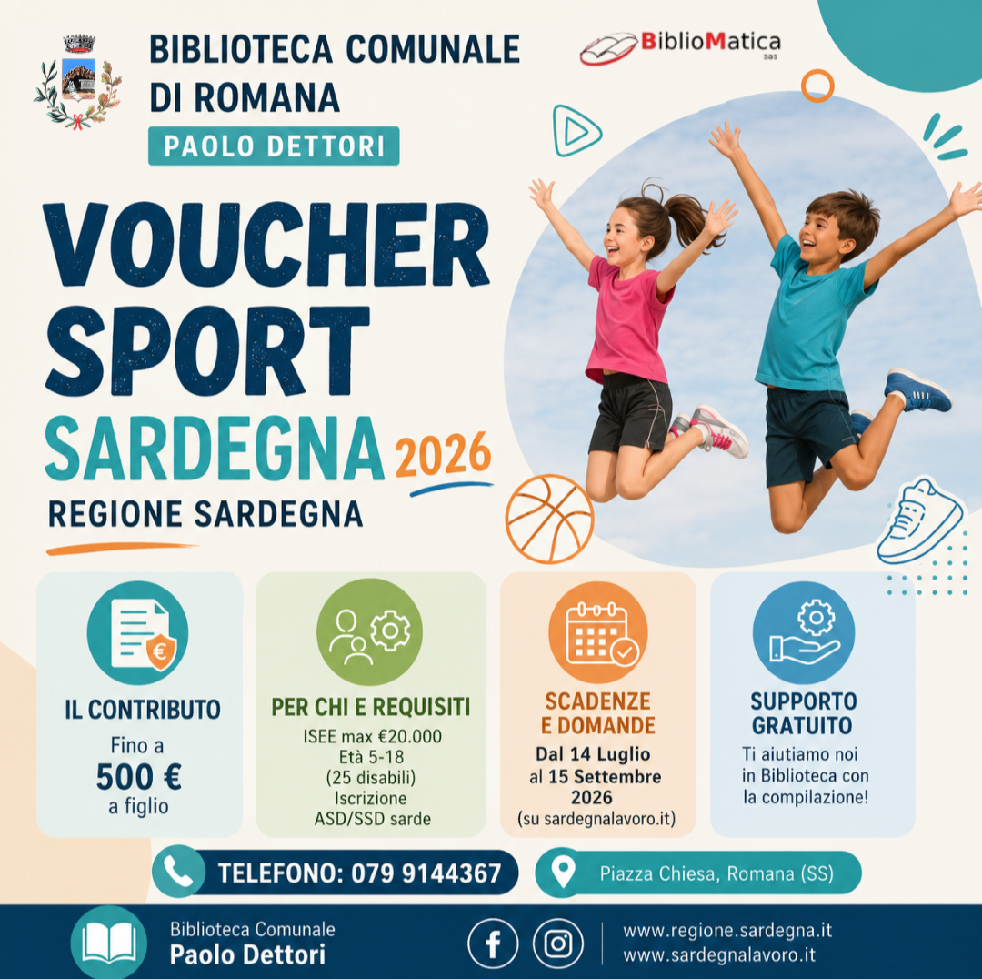 Voucher Sport Sardegna 2026 – Apertura dei termini per la presentazione delle domande