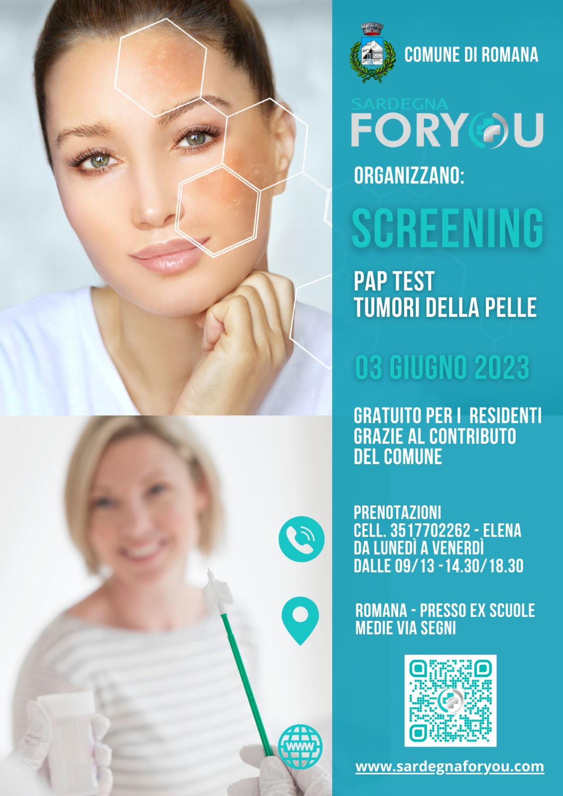SARDEGNA FORYOU- SCREENING TUMORI DELLA PELLE E PAP TEST DATA 03.06.2023