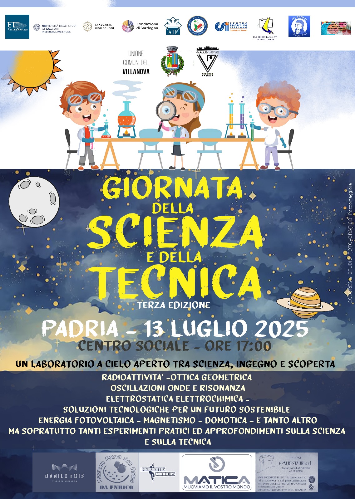 GIORNATA DELLA SCIENZA E DELLA TECNICA  TERZA EDIZIONE -PADRIA 13 LUGLIO 2025